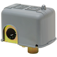 Conventional Square D pressure switch with its plastic cover installed